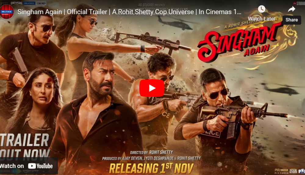 Singham Again Trailer, Cast, Release Date, Director, IMDb